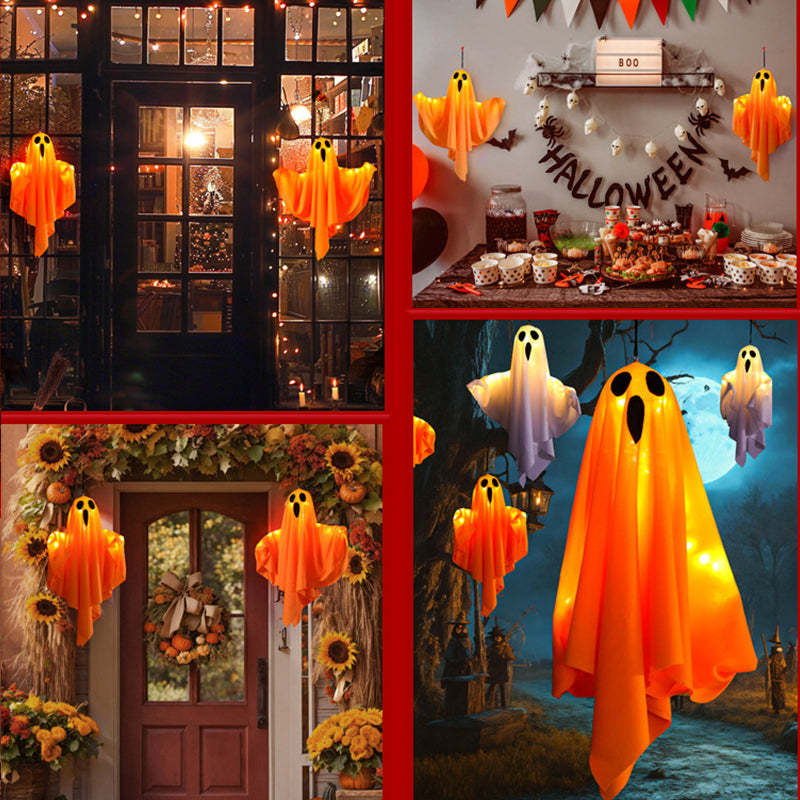 Glowing Halloween Ghost Chandelier with Weatherproof LED Lights