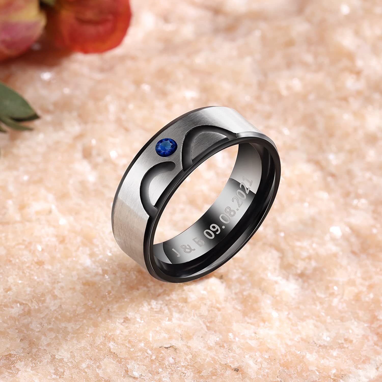 Mother's Day Gift  Customized Couple Ring Engrave Love Message Matching Rings Gift for Couple Friends BBF-Engravingift