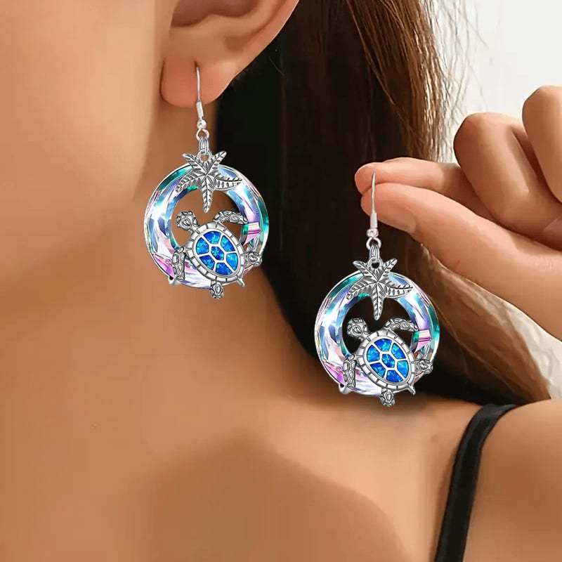 Ocean Inspired Sea Turtle and Starfish Earrings