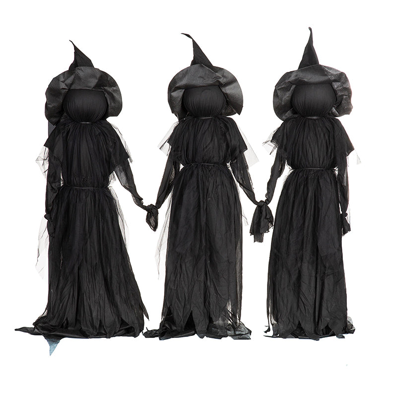 5ft Lighted Witch Stake Halloween Yard Decor with Flickering Glow