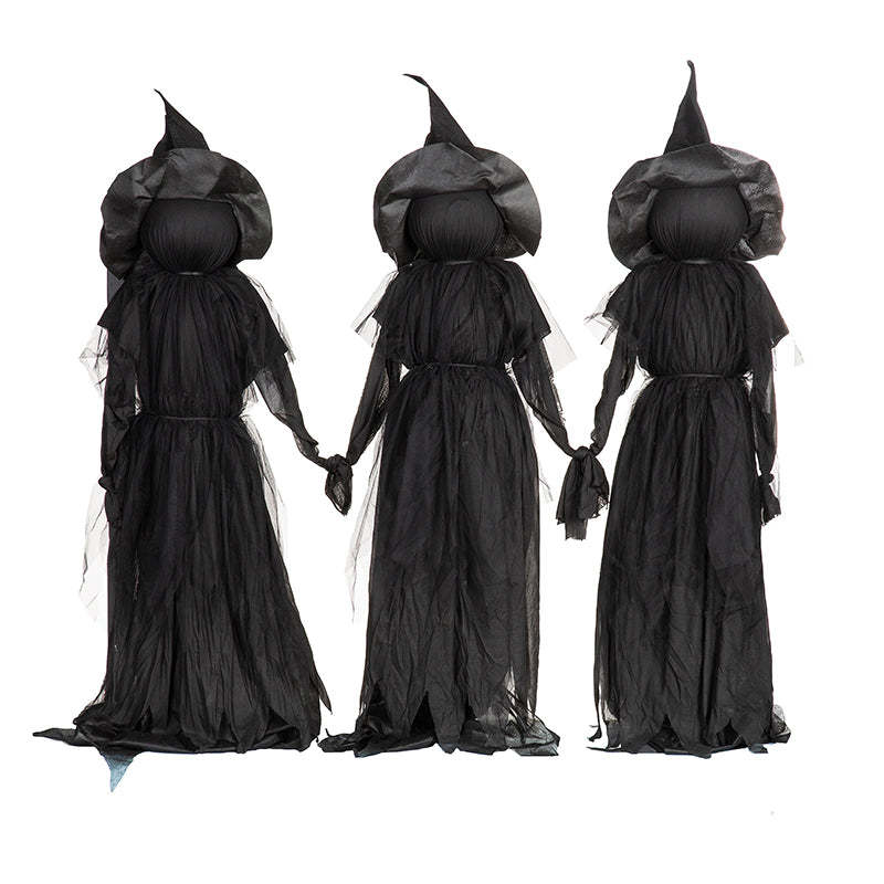 5ft Lighted Witch Stake Halloween Yard Decor with Flickering Glow