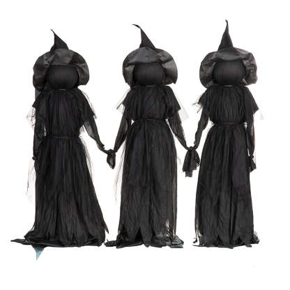 5ft Lighted Witch Stake Halloween Yard Decor with Flickering Glow