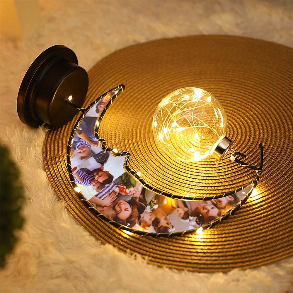 Valentine's Day Gift  Personalized 6 Photo Moon Lamp Romantic Night Light for Couple