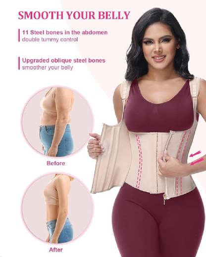 Waist Trainer for Women Body Shaper Corset Vest Tank Top with Steel Bones