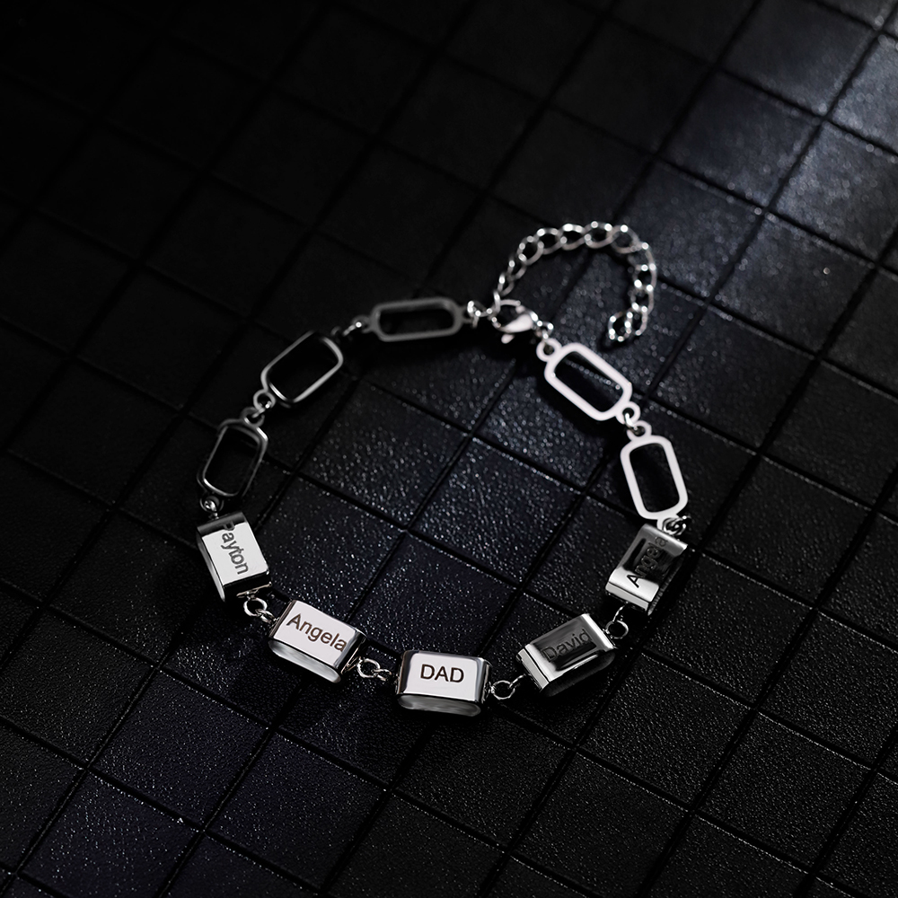 Custom Multi-Name Bar Bracelet, Personalized Family Bracelet