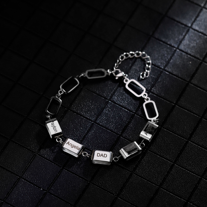 Custom Multi-Name Bar Bracelet, Personalized Family Bracelet
