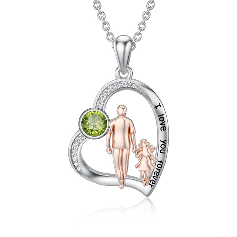 Father Daughter Heart Pendant Necklace from Dad Gift for Daughter