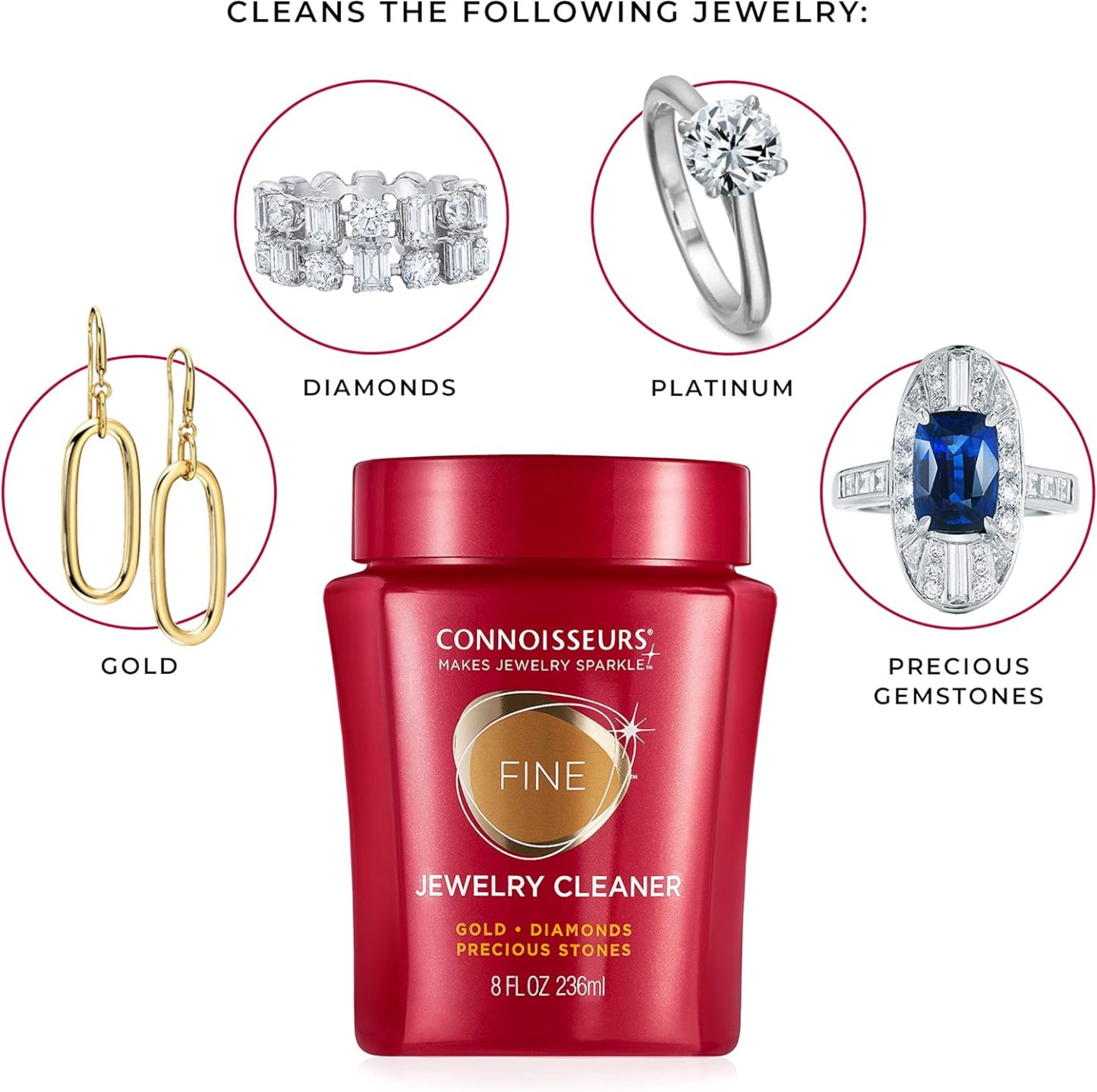 Premium Edition Jewelry Cleaner, Value Size 9.6oz - Pick from Fine, Silver or Delicate Jewelry Cleaner