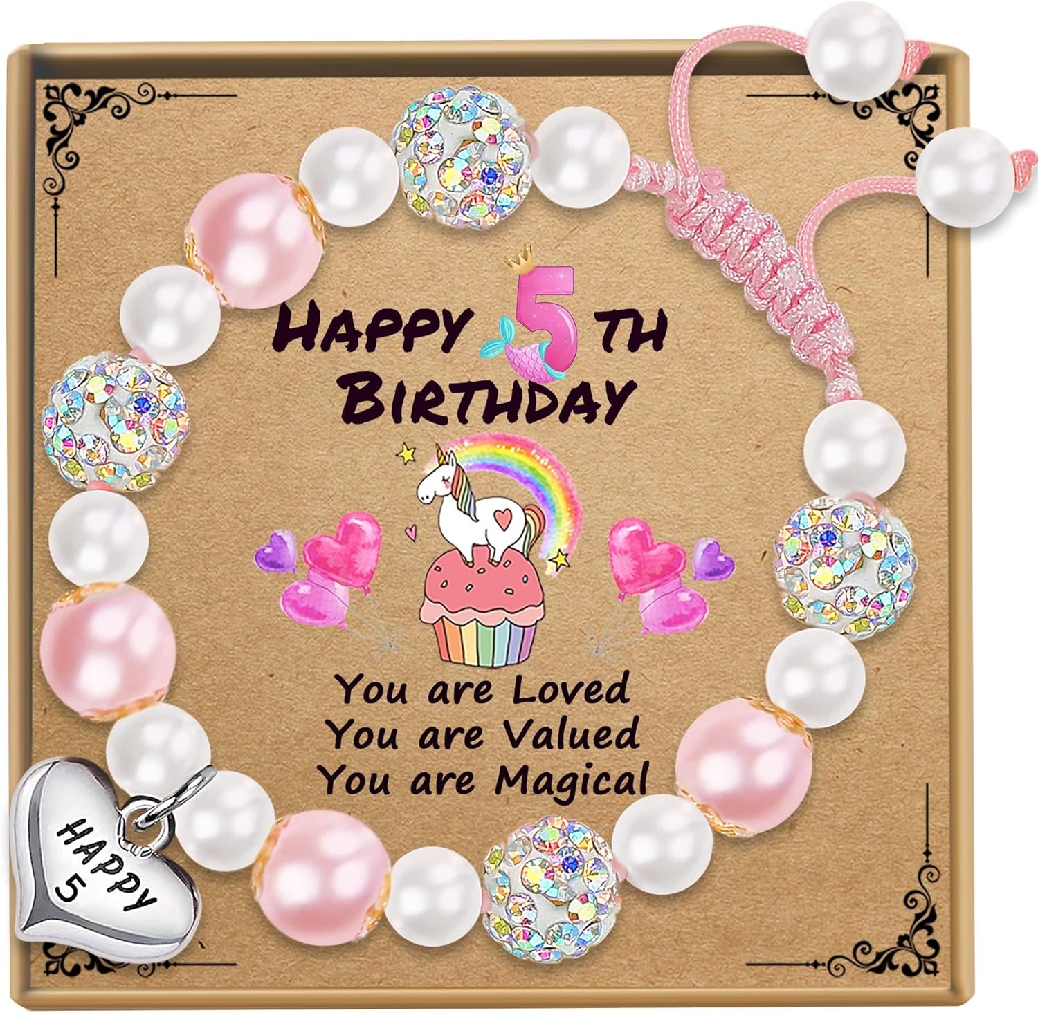 Sereney Birthday Gifts for Girls Beaded Bracelets as 1 3 4 5 6 7 8 9 10 11 12 13 15 16 Year Old