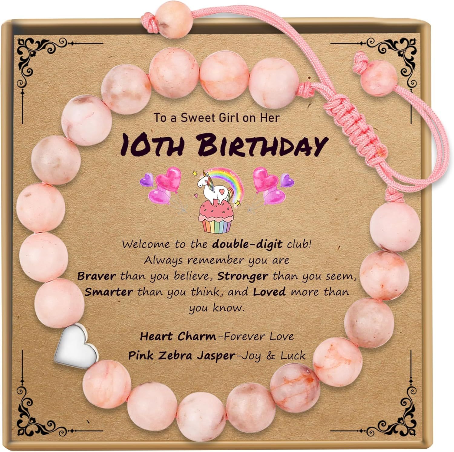 Sereney Birthday Gifts for Girls Beaded Bracelets as 1 3 4 5 6 7 8 9 10 11 12 13 15 16 Year Old