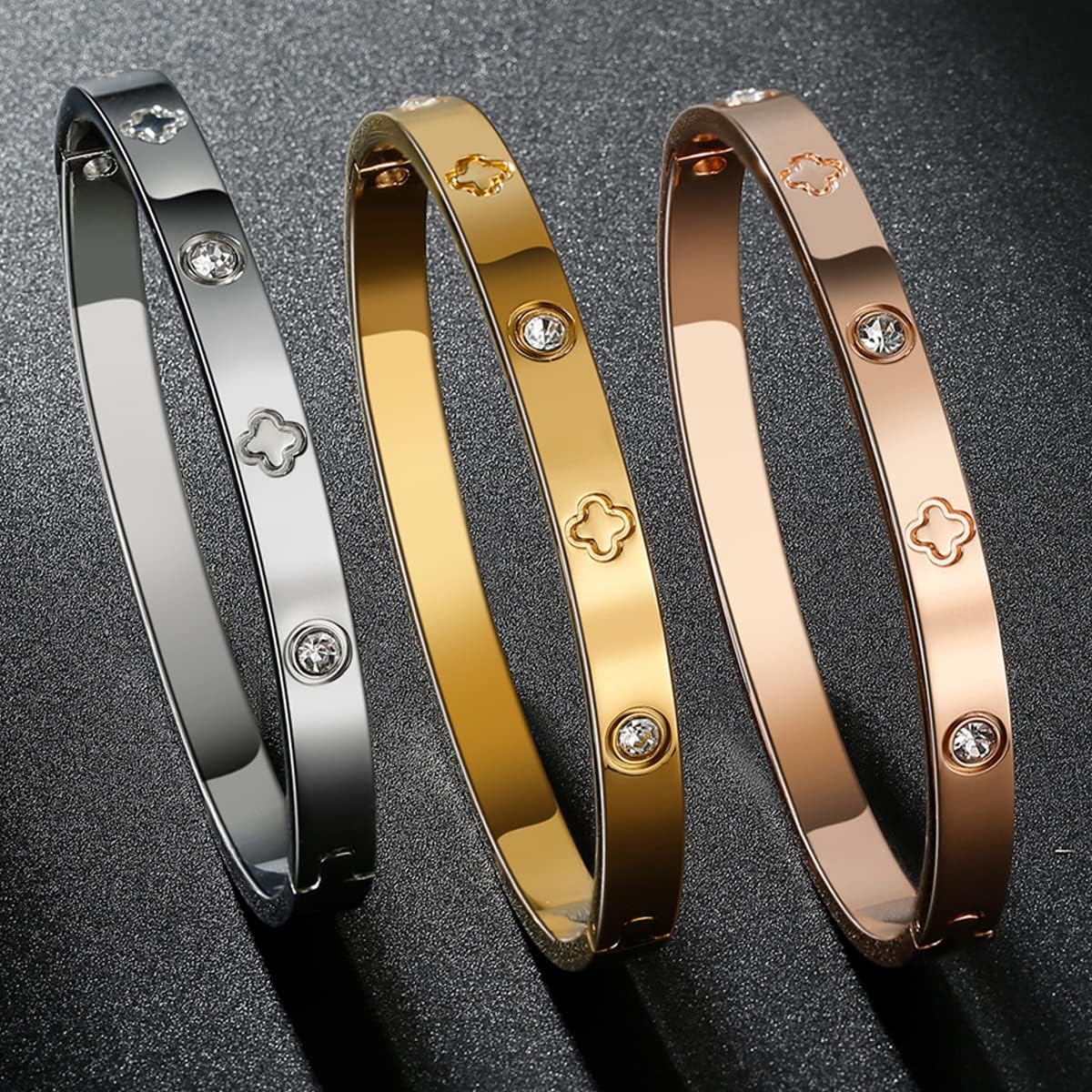 18K Gold-plated Bracelets for Women Friendship Love Bangle Bracelets