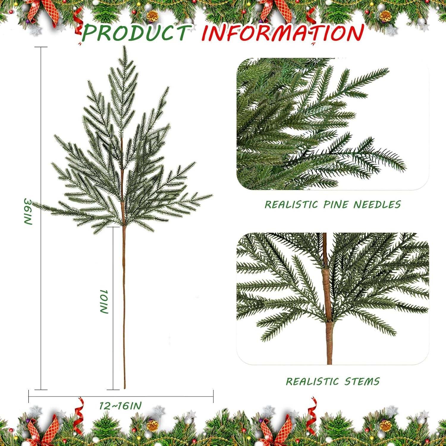 Christmas Norfolk Pine Branches