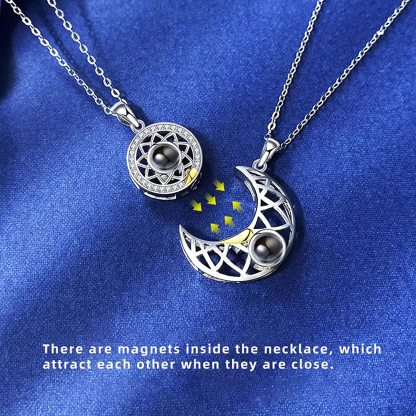 Mother's Day Gift SHIPS 24-HOURS Magnetic Couple Diamond "I Love You" in 100 Languages-2 Necklaces set-Engravingift