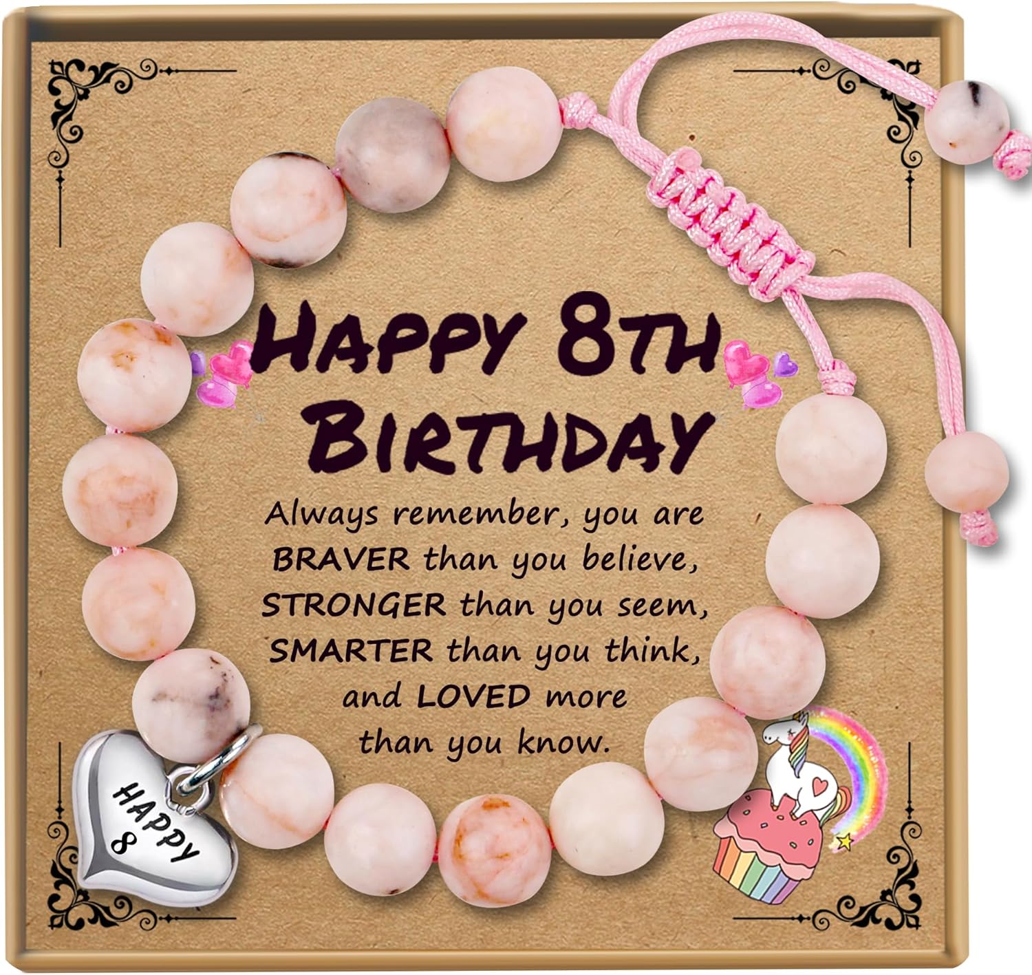 Sereney Birthday Gifts for Girls Beaded Bracelets as 1 3 4 5 6 7 8 9 10 11 12 13 15 16 Year Old