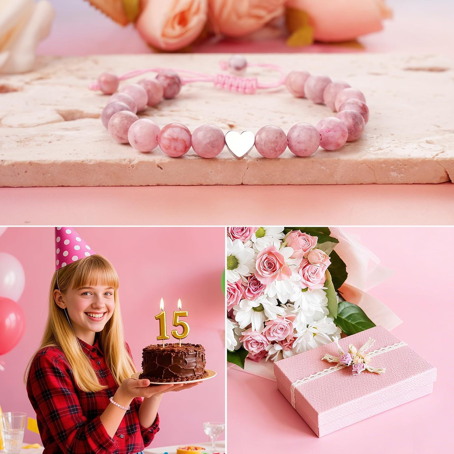 Sereney Birthday Gifts for Girls Beaded Bracelets as 1 3 4 5 6 7 8 9 10 11 12 13 15 16 Year Old