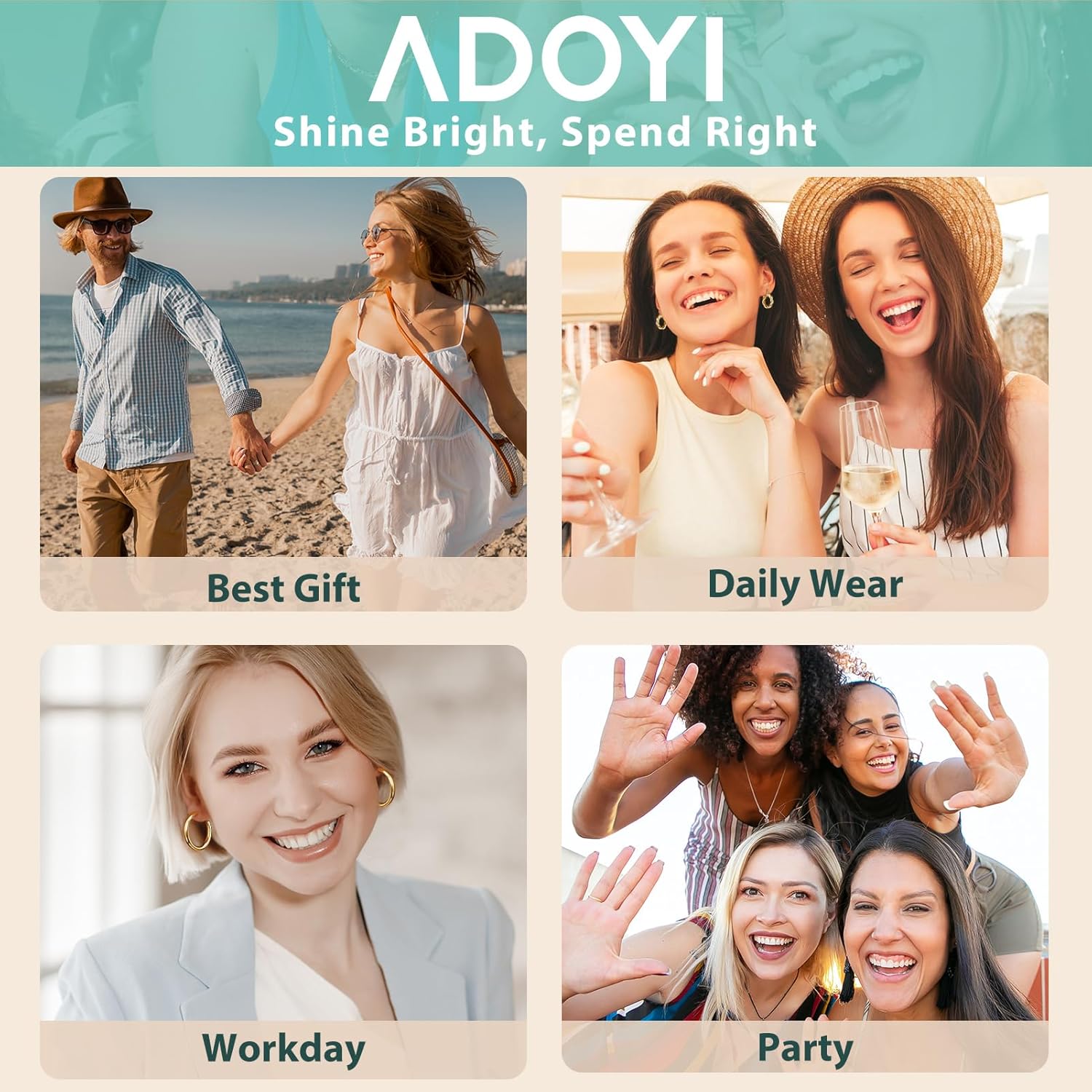 Adoyi 9 Pairs Gold Hoop Earrings Set for Womens Twisted Huggie Hoops Earrings 14K 18K Gold Plated for Girls Valentines Mother's Day Birthday Gifts Lightweight