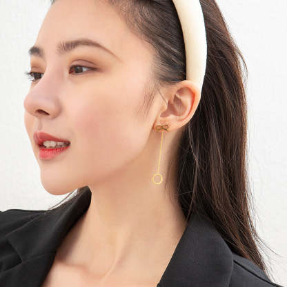 Mother's Day Gift Girls pearl hoop earrings-Engravingift
