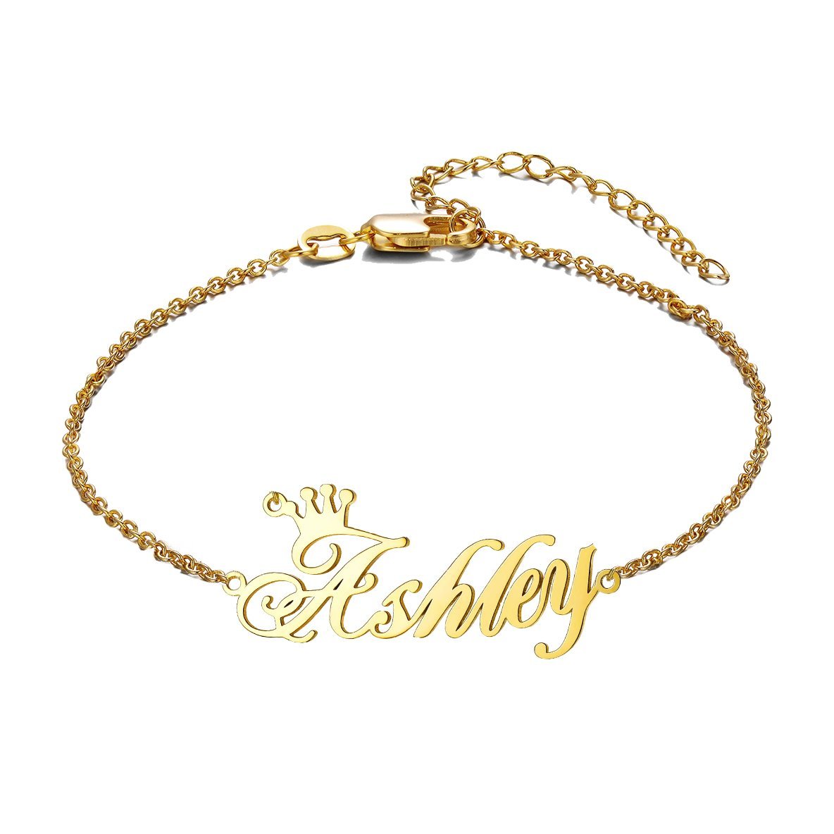 Mother's Day Gift Crown Name Anklet Personalized Name Anklets-Engravingift