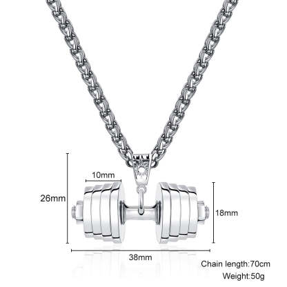 Father's Day Gift "You Be Fearless Be Strong" Custom Dumbbell Diamond Name Necklace-Engravingift