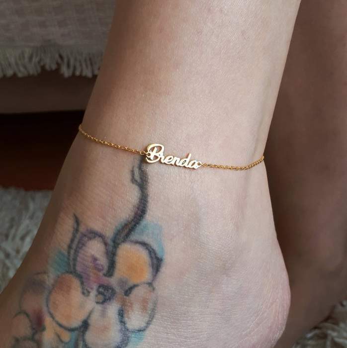 Mother's Day Gift Classic Name Anklet Personalized Name Anklets-Engravingift