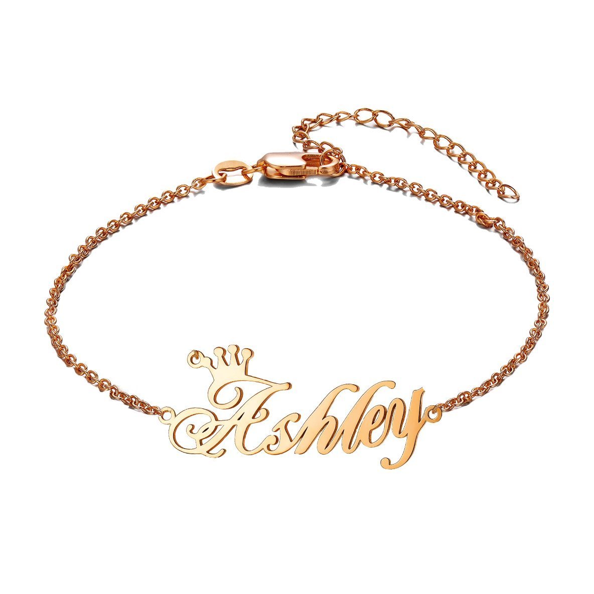 Mother's Day Gift Crown Name Anklet Personalized Name Anklets-Engravingift