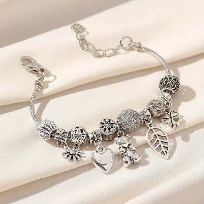 Mother's Day Sunflower & Love Heart Etc Shape Pendant Anklet Creative All-match Ankle Bracelet-Engravingift