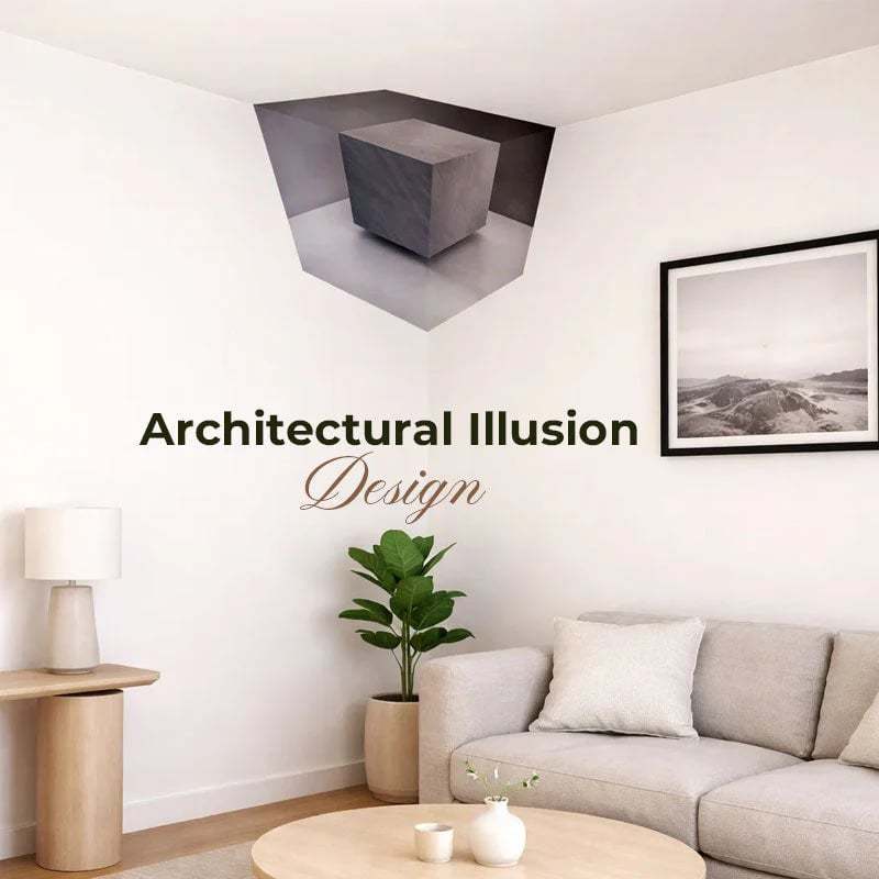 3D Optical Illusion Corner Wall Decal