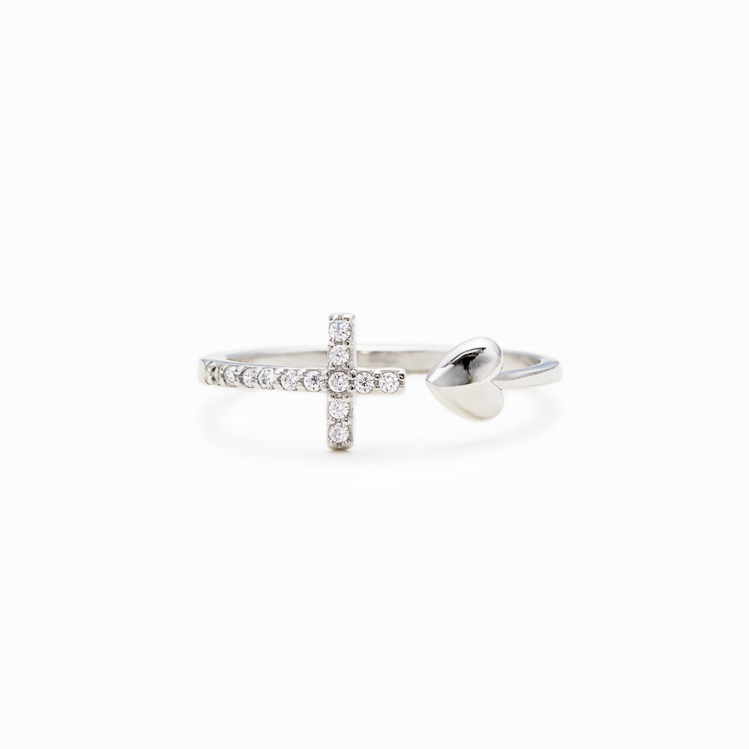 Cross & Heart Ring - To My Daughter Pray Through It