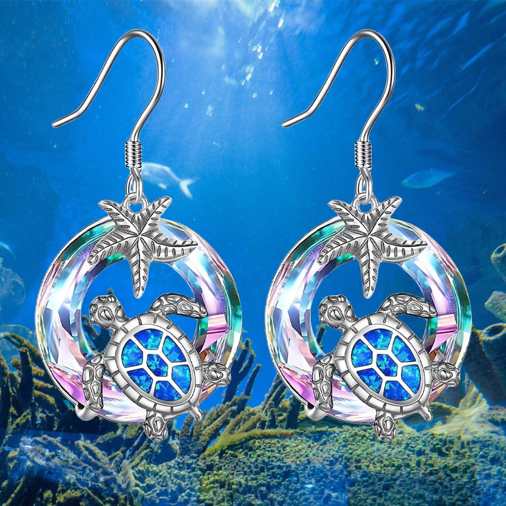  Ocean Inspired Sea Turtle and Starfish Earrings 