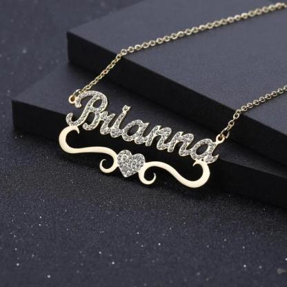 Christmas Gift Personalized Sparkling Butterfly Heart Diamond Name Necklace