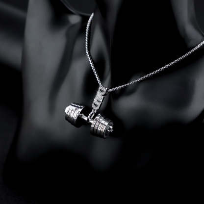 Christmas Gift Personalized DAD Dumbbell Necklace