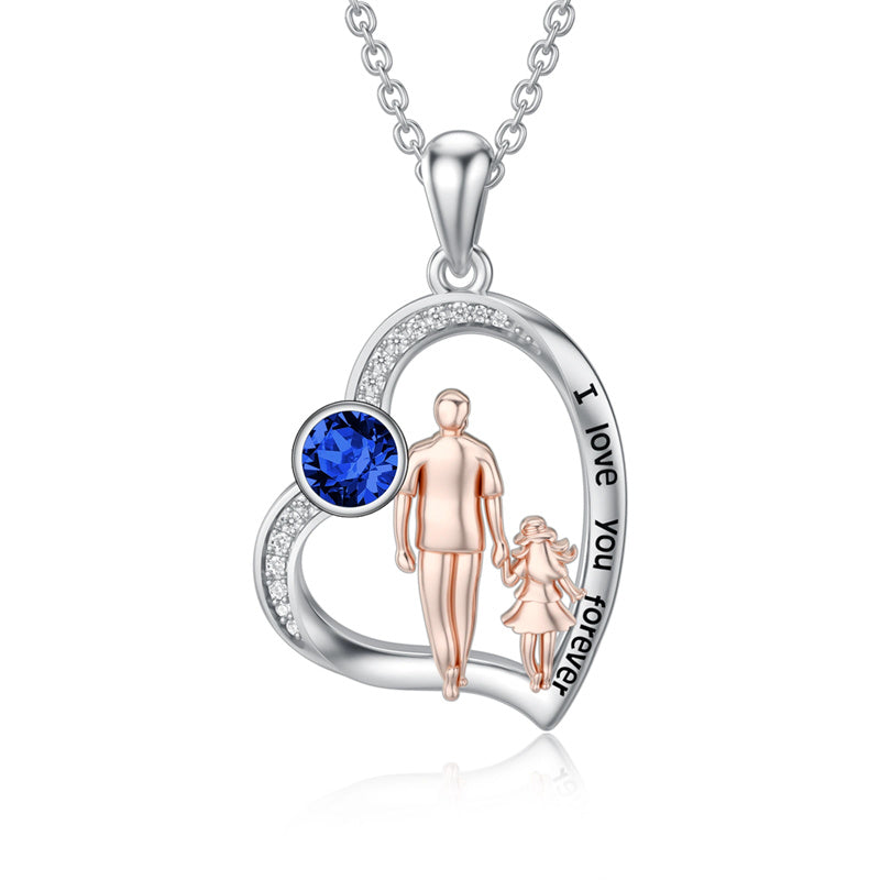 Father Daughter Heart Pendant Necklace from Dad Gift for Daughter