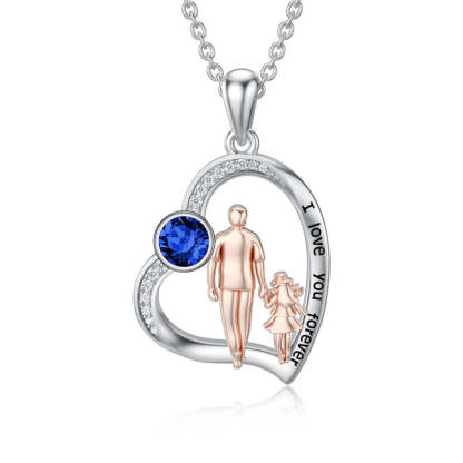 Father Daughter Heart Pendant Necklace from Dad Gift for Daughter