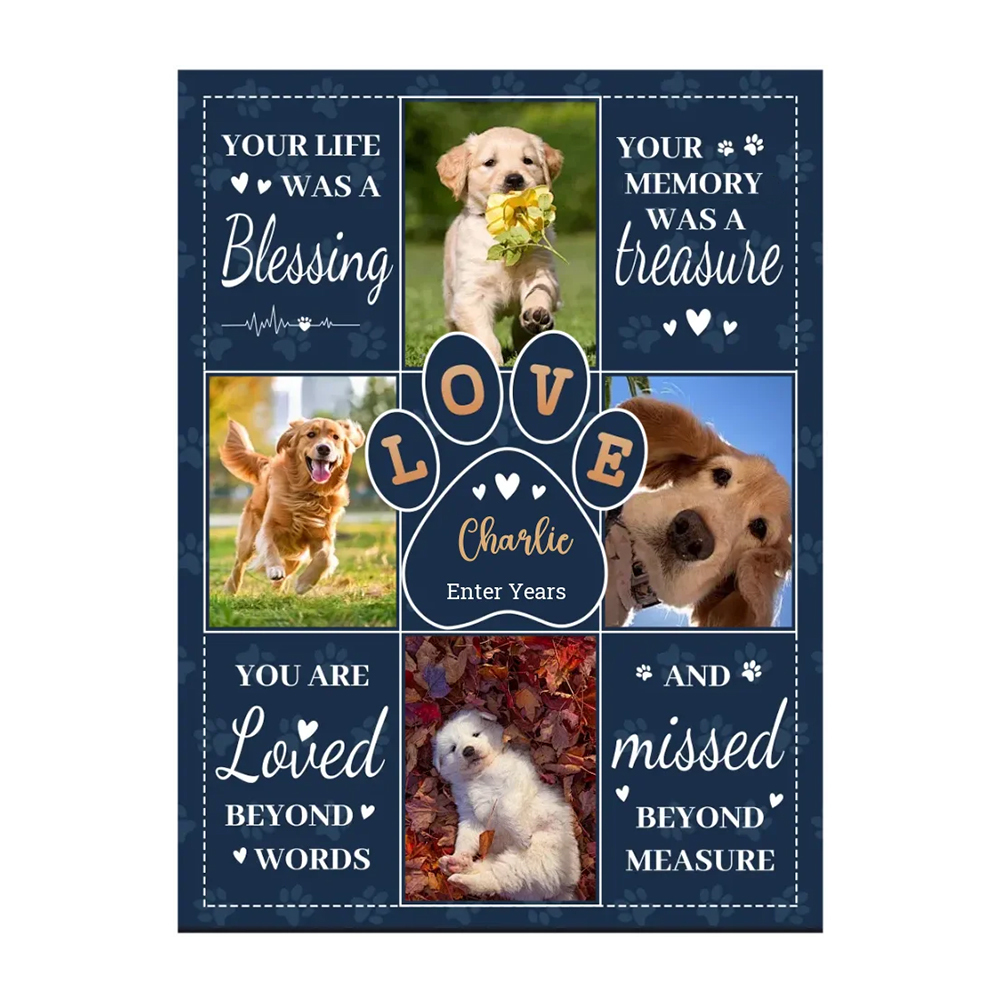 Custom Pet Photo Fleece Blanket-
