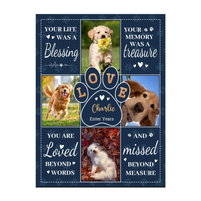 Custom Pet Photo Fleece Blanket-