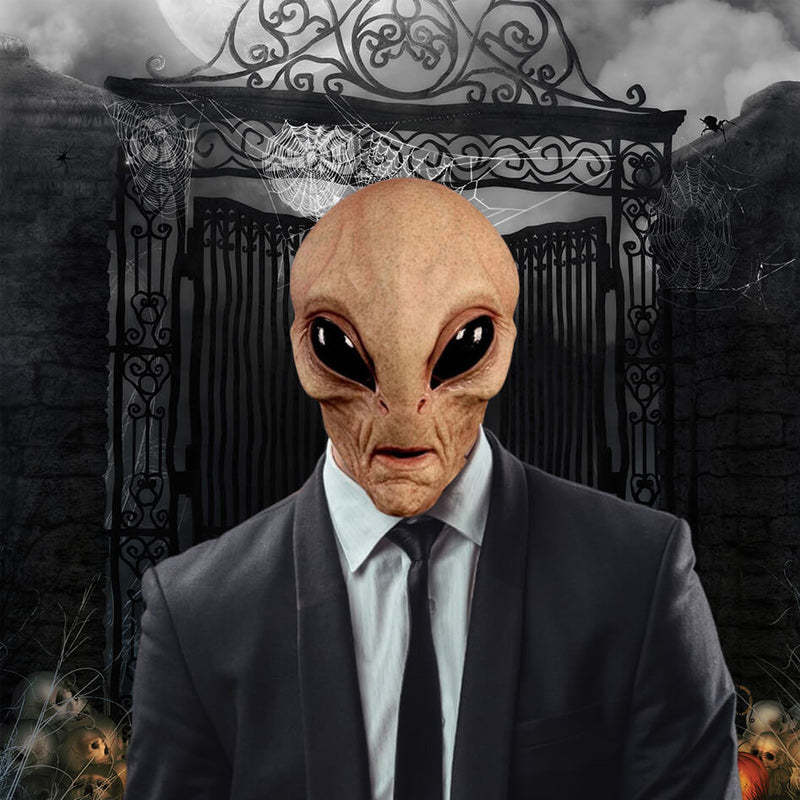 Hand-Painted Realistic Alien Face Mask Breathable Halloween Costume