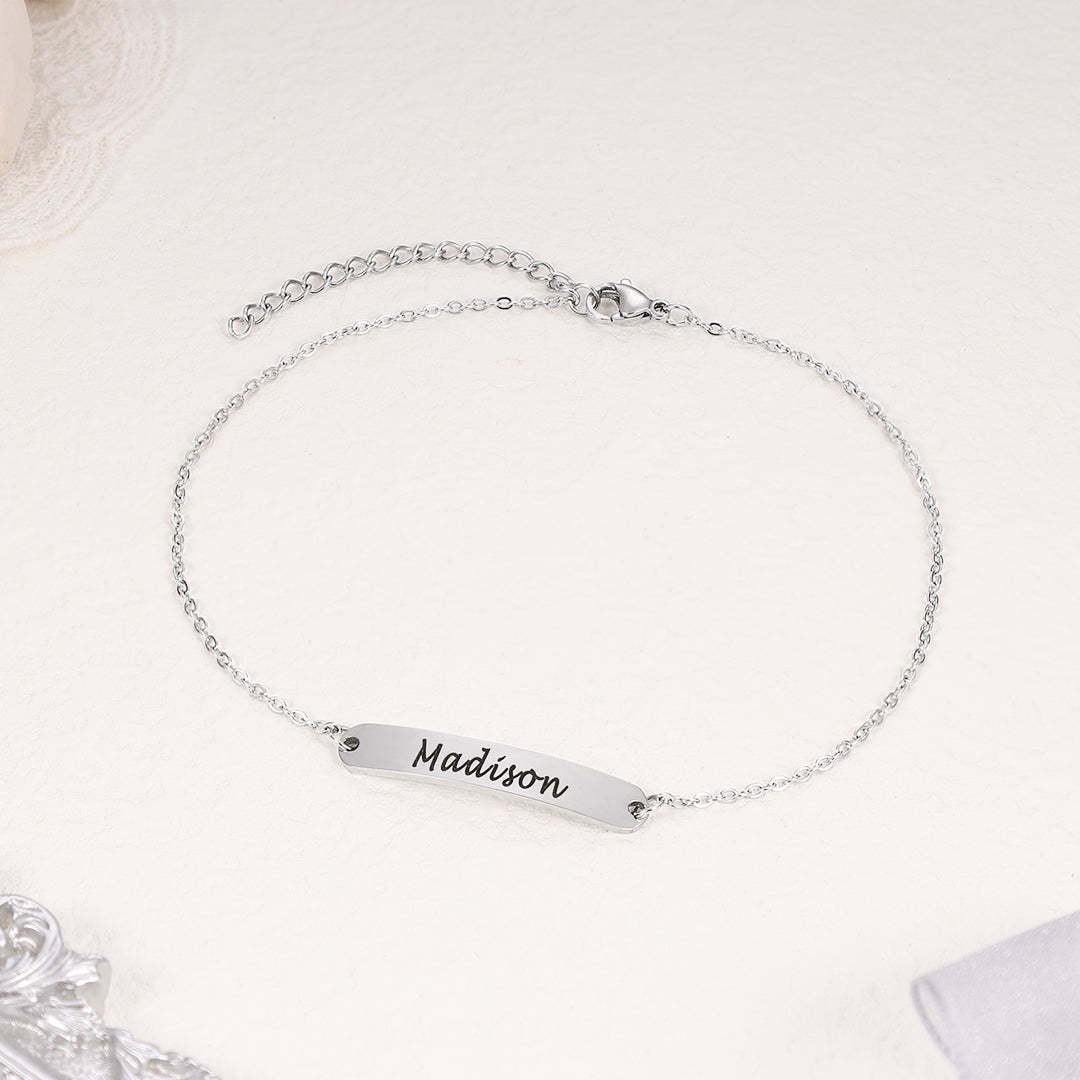 Personalized Name Anklet ID Bracelet Anklet for Women-Engravingift