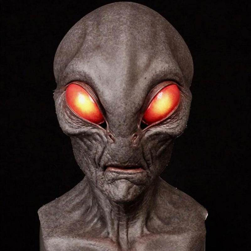 Hand-Painted Realistic Alien Face Mask Breathable Halloween Costume
