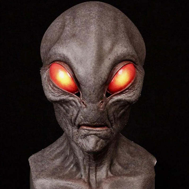 Hand-Painted Realistic Alien Face Mask Breathable Halloween Costume
