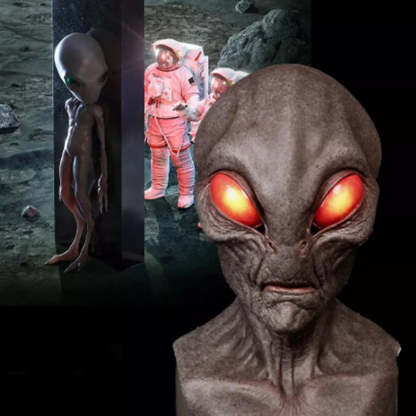 Hand-Painted Realistic Alien Face Mask Breathable Halloween Costume