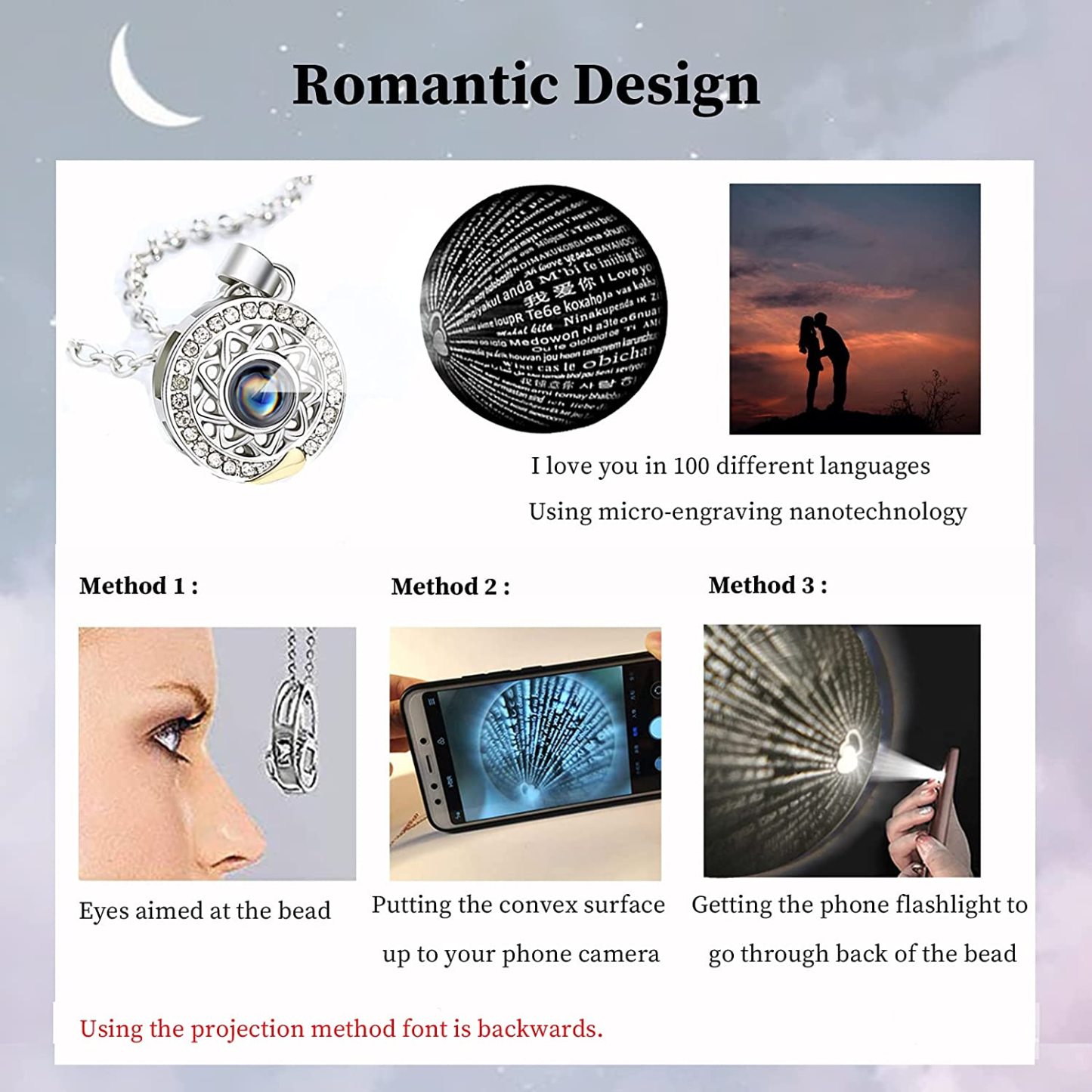 Mother's Day Gift SHIPS 24-HOURS Magnetic Couple Diamond "I Love You" in 100 Languages-2 Necklaces set-Engravingift