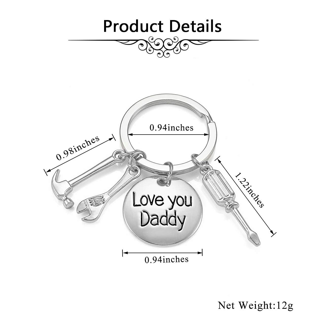Christmas Gift Daddy Gifts Repair Tools Keychain-Engravingift