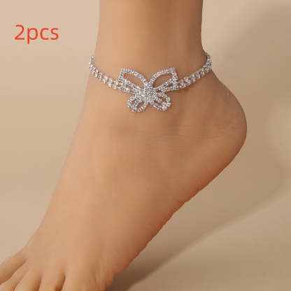 Full Diamond Butterfly Anklet Women Accessories