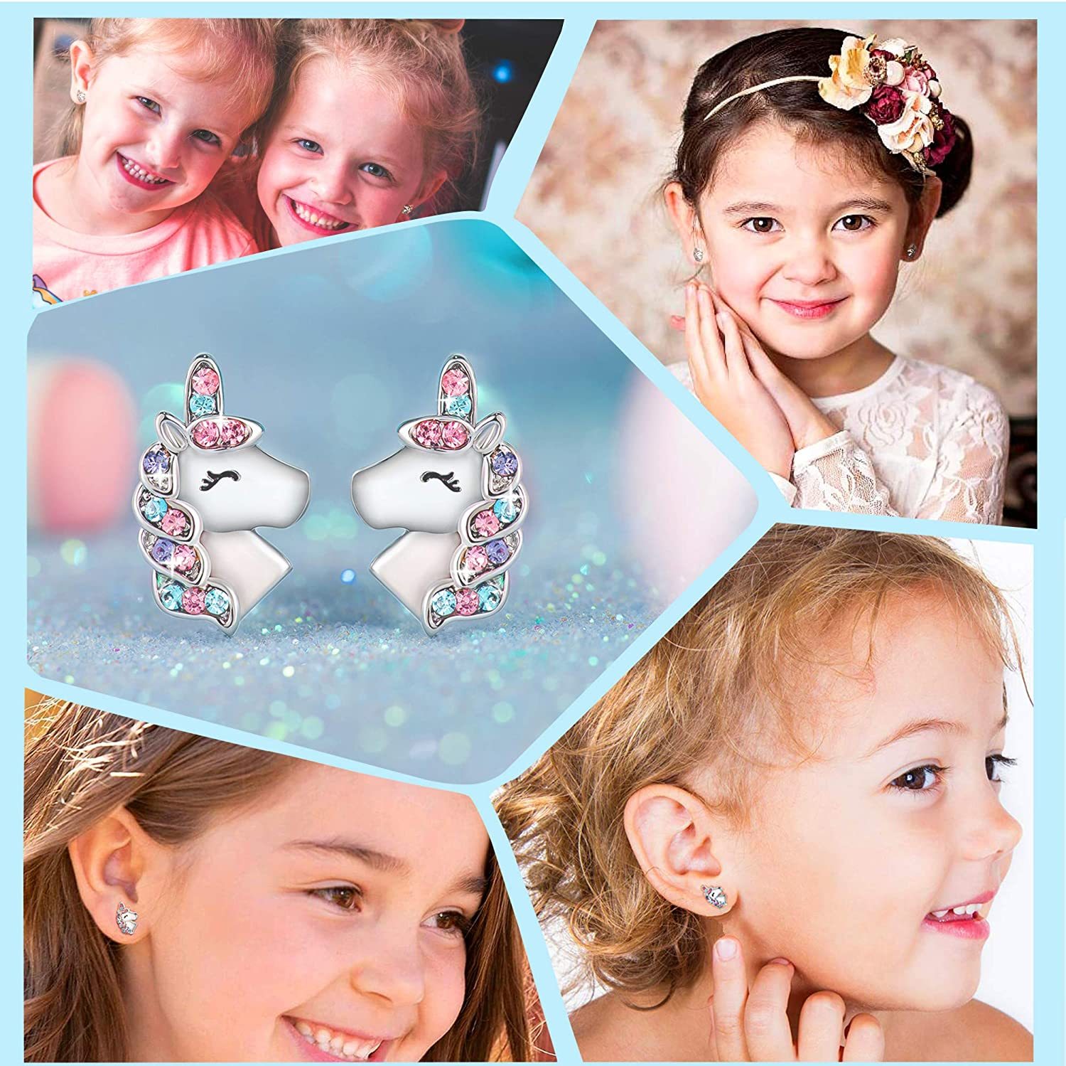 Christmas Gift Unicorn Earrings with Zircon You Are Magical-Engravingift