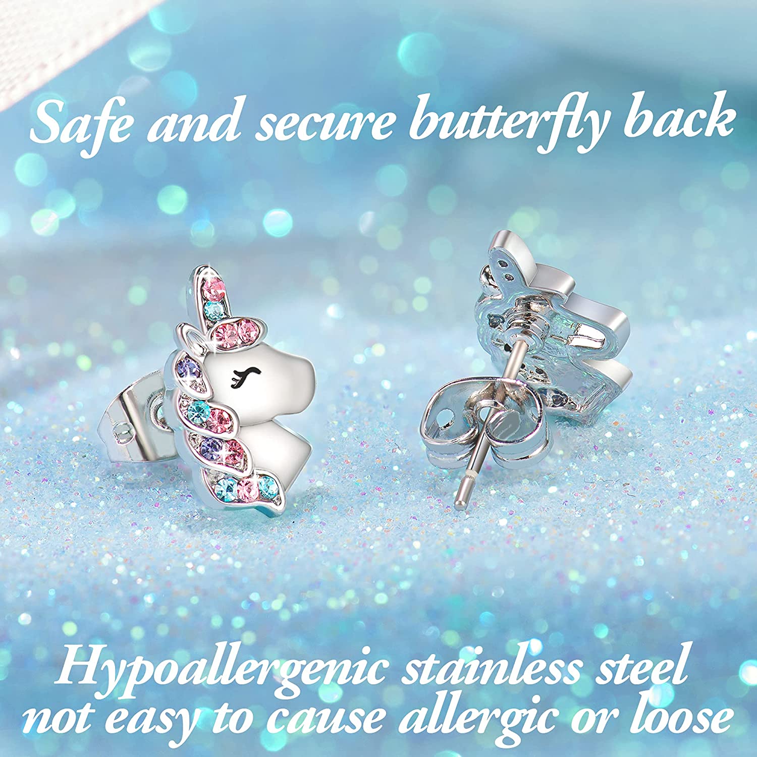 Christmas Gift Unicorn Earrings with Zircon You Are Magical-Engravingift