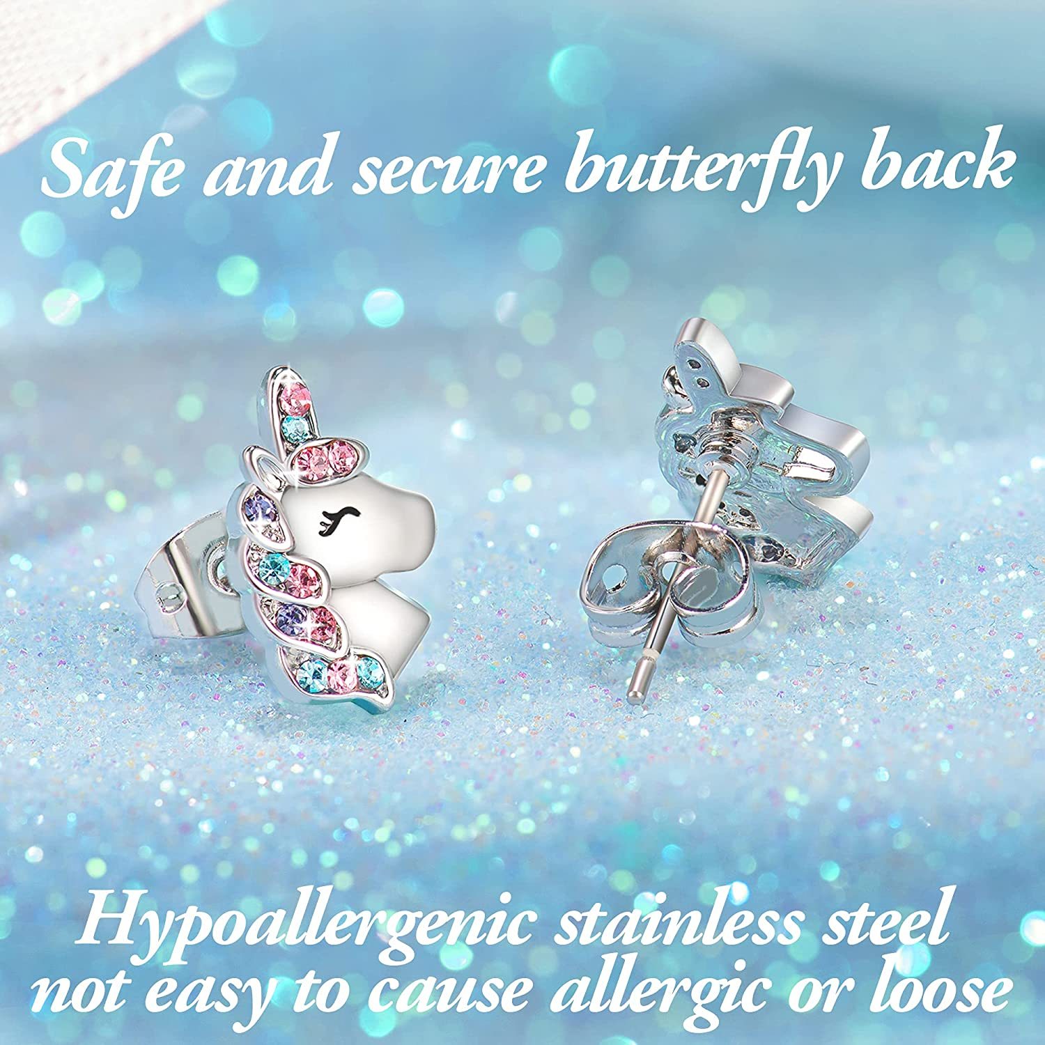 Christmas Gift Unicorn Earrings with Zircon You Are Magical-Engravingift