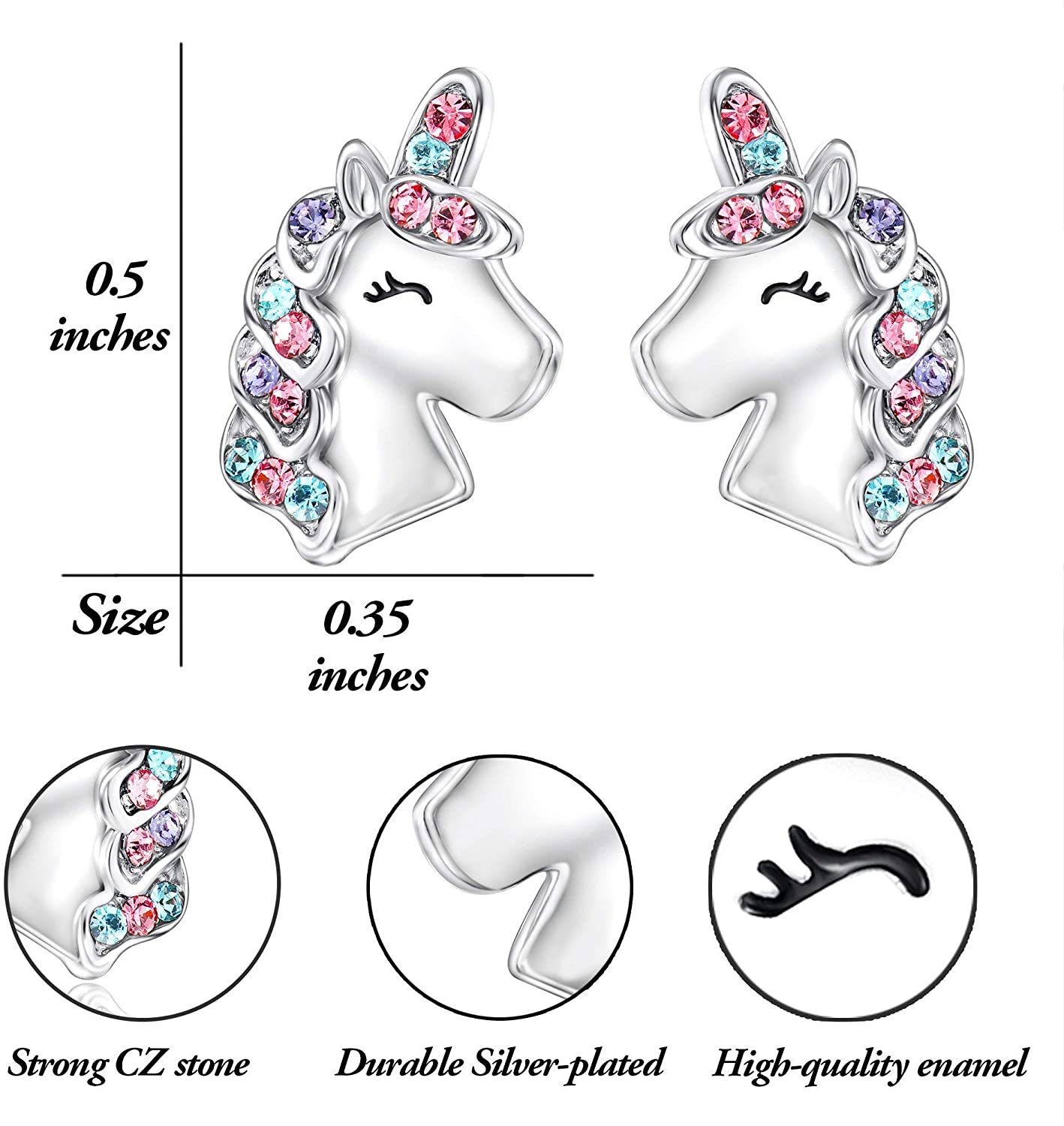 Christmas Gift Unicorn Earrings with Zircon You Are Magical-Engravingift