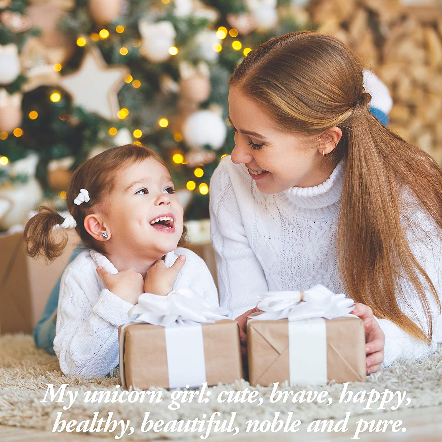 Christmas Gift Unicorn Earrings with Zircon You Are Magical-Engravingift