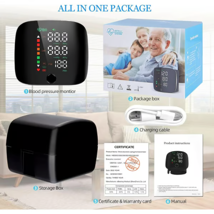 Christmas Gift 2025 Upgraded Wrist Blood Pressure Monitor Led Display