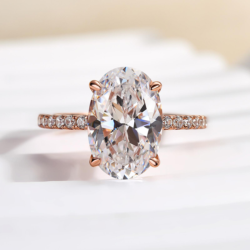 Classic Oval Cut Simulated Diamond Engagement Ring In Sterling Silver